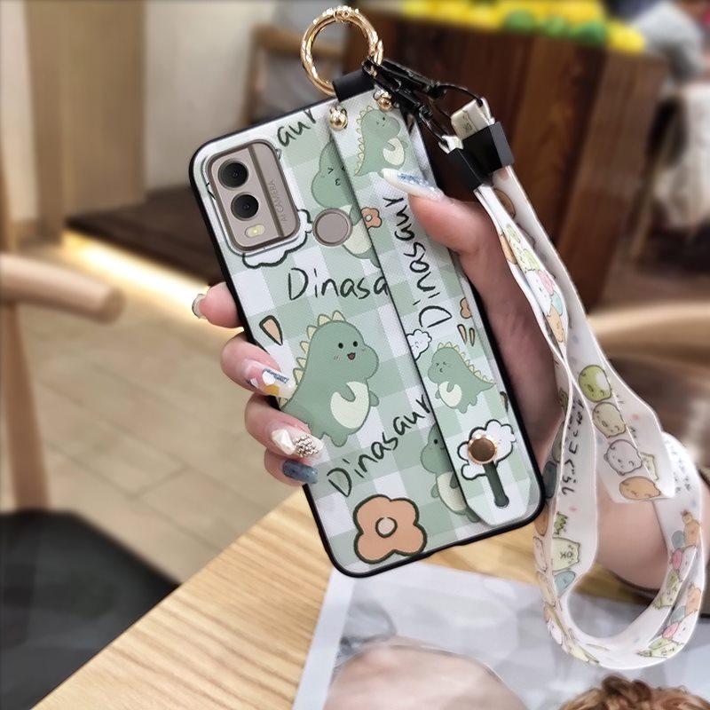 Kickstand Dirt-resistant Phone Case For Nokia C22 Soft case Anti-dust Cartoon Phone Holder Back Cover Waterproof Durable