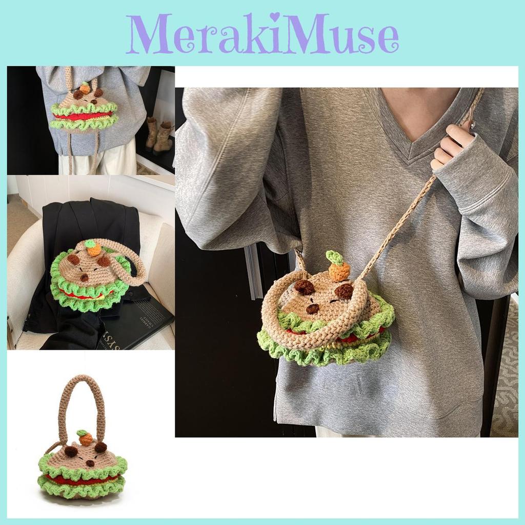 Inspired Cartoon Whimsical Girls Crossbody Bag Cozy Handwoven Yarn Ideal Kindergarten For