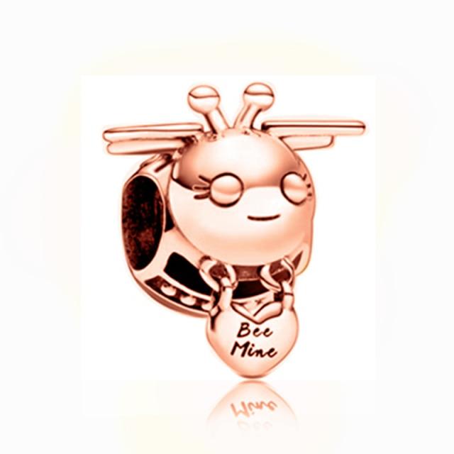 Подвеска из розового золота с цветком в виде листа и короны в виде сердца — фото 24