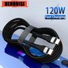 120W 6A PD Type C Fast Charging Cable Type C To Type C Cable For Samsung POCO USB Type C Phones Cable Accessories