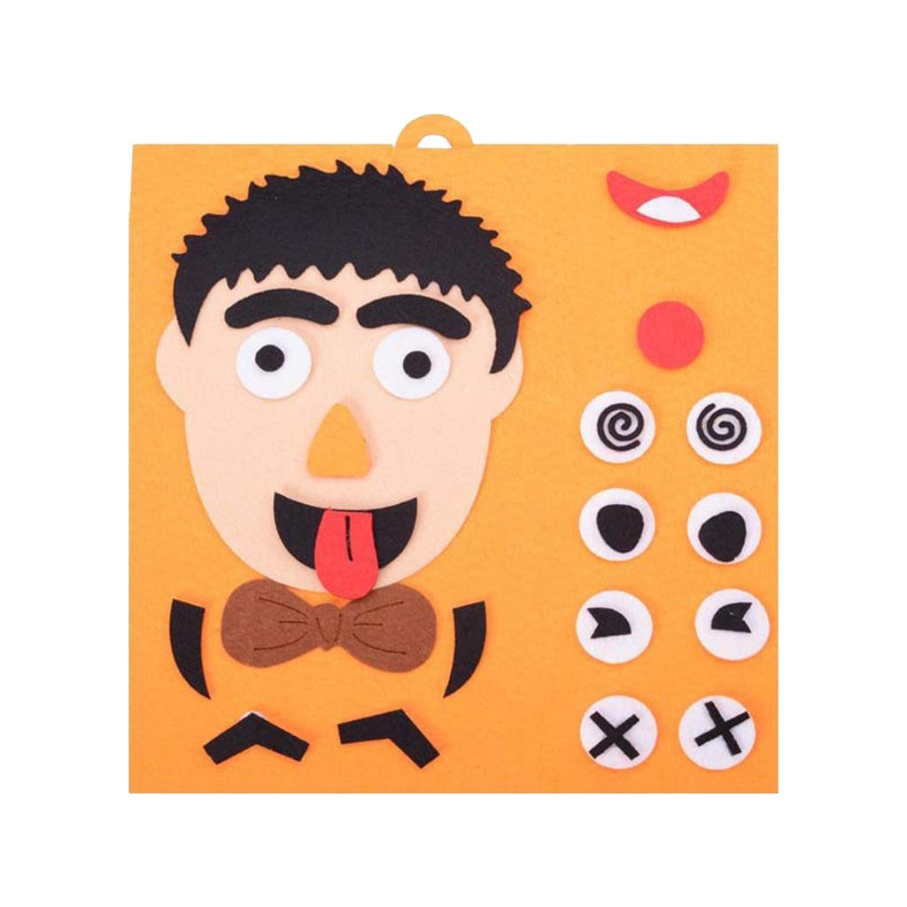 (Qunide) Children's Educational Change Facial Expression Stickers Toy DIY Patch Toy