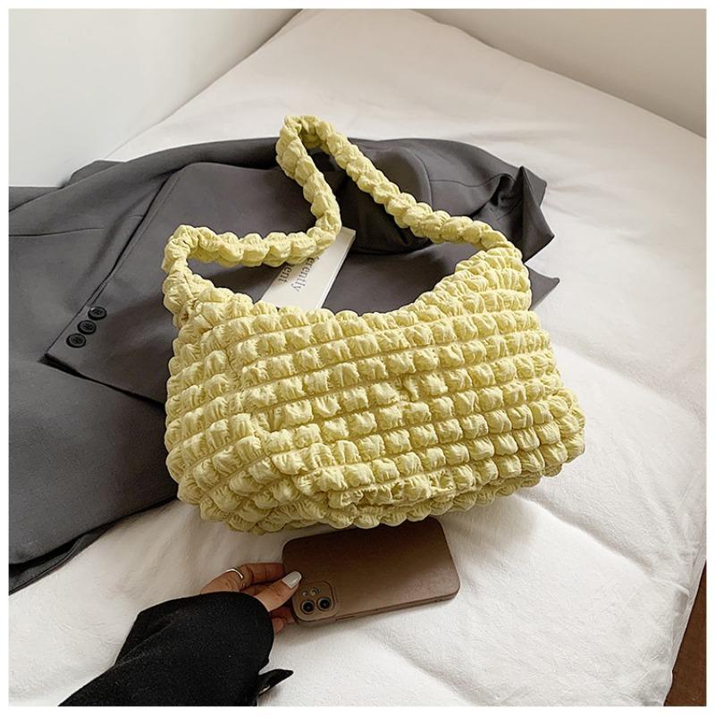 Pleated Bubble Shoulder Bag New Simple Waffle Messenger Bag Large Capacity Fashionable Cloud Bag
