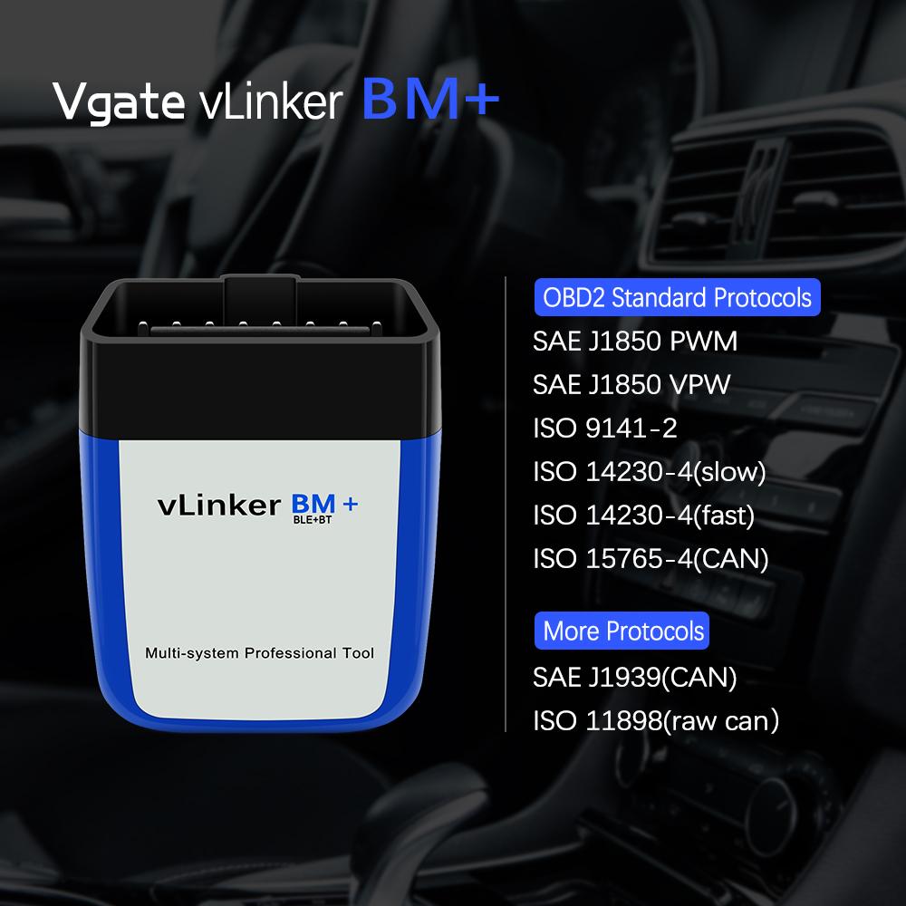 Vgate vLinker BM ELM327 V2.2 For Bimmercode Scanner OBDII Bluetooth 4.0 OBD 2 OBD2 Car Diagnostic ELM 327 V1 5 Auto Tool