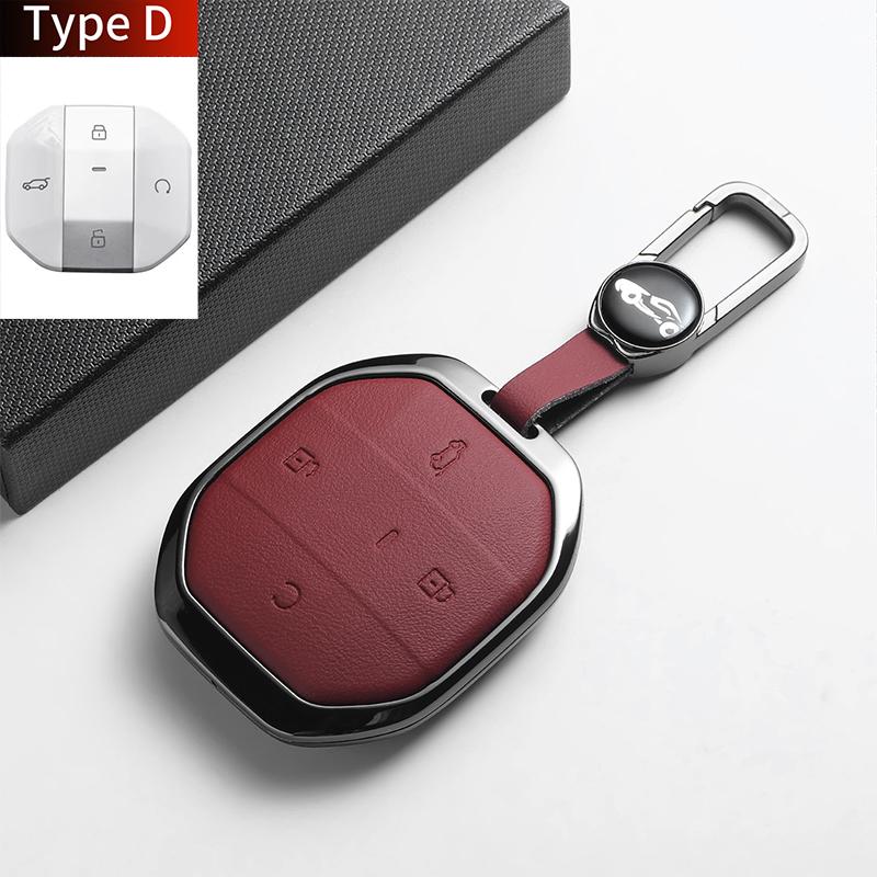 For Jetour Freer Freedom T2 Freer Traveller T1 2025 Leather Metal Car Smart Key Case Cover Fob Car Key Protection Shell Holder