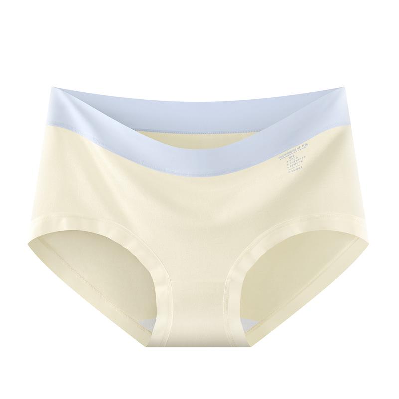 Modal 10A Antibacterial Seamless Mid-Waist Women's Panties - Extra Long Crotch, Breathable, Soft, Skin-Friendly Triangle Design for Summer.