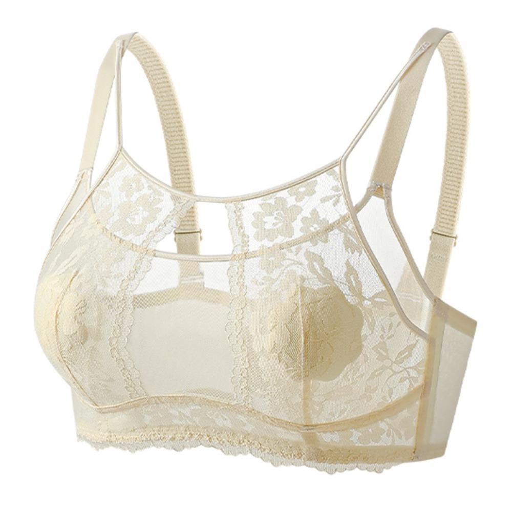 Anti-sagging Wireless Deep V Bra Shockproof Lace Thin Bra Fashion Underwear for Women  Girls