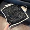 European and American style scarf square scarf imitation silk 71cm retro cashew print literary headband suit with decorative scarf