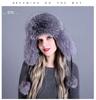 100% Real Fox Fur Hat Women's Russia Pilot Catcher Ski Cap Cap Ear flap winter raccoon fur pilot cap