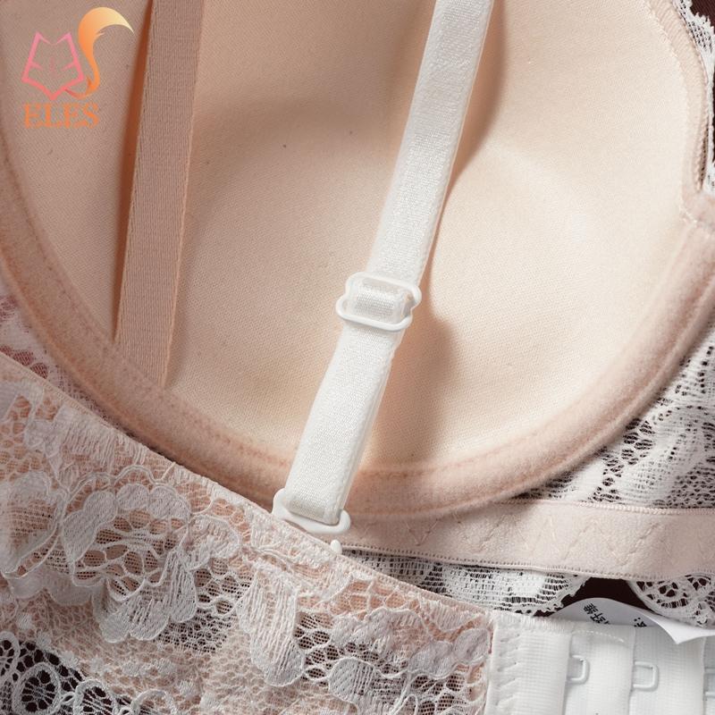 Blommig Spets Push Up BH för Kvinnor Sexig Bygel Vadderad Bralette Justerbara Axelband Plus Size Underklädes-BH