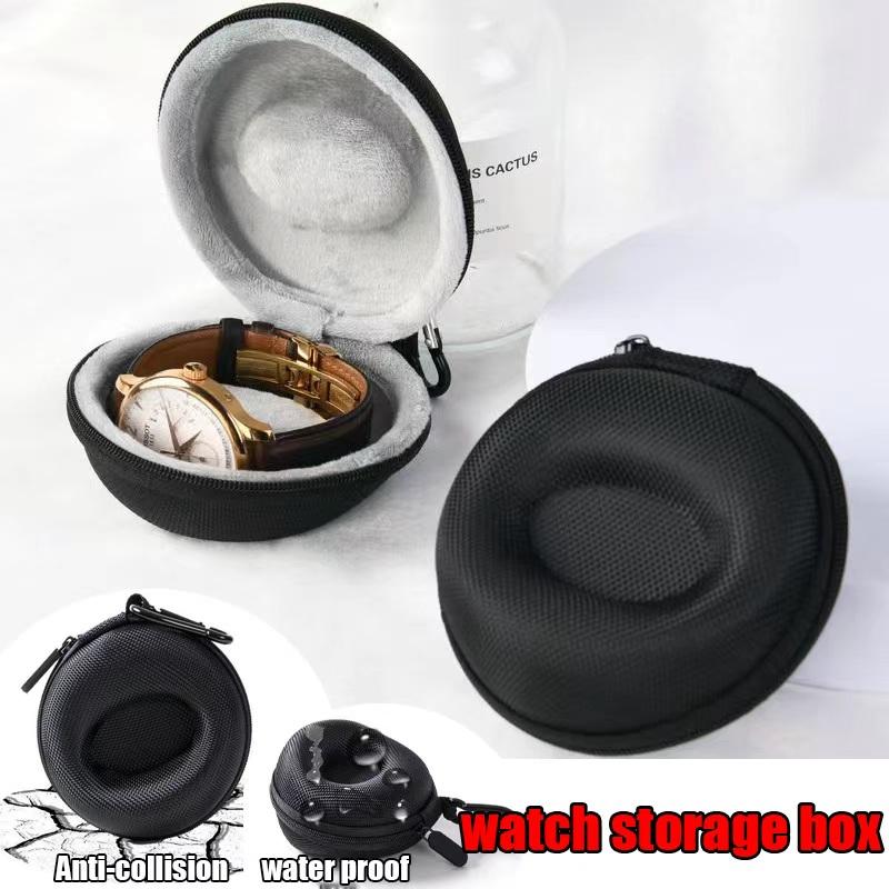 Men Women Portable Watch Travel Case - EVA Waterproof Shock-Resistant Zippered Organizer for Wristwatches Smart Watches