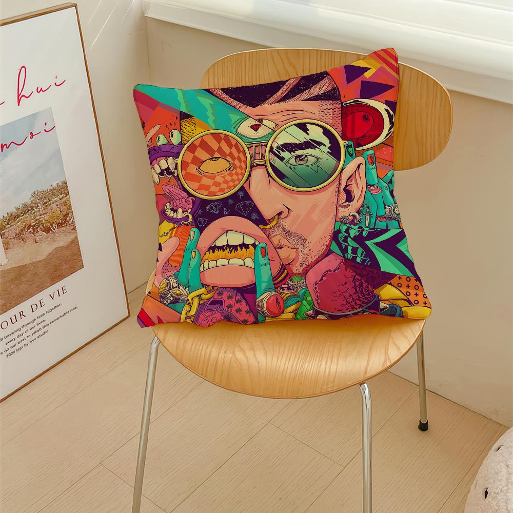 Rapper B-Bad Music B-Bunny cushion cover Pillow Cover Decoration Room Home Sofa living Office Car Nordic Simplicity