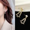 European & American Christmas Tree Diamond Pearl Earrings - Fashionable Holiday Gift for Women