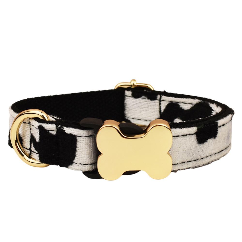 Hundehalsband mit Aufdruck und Knochen-Dekoration für kleine, mittlere und große Haustiere
