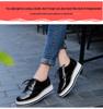 Women's Plus Size Brogue Wedge Heel Lace-Up Leather Shoes - College Style