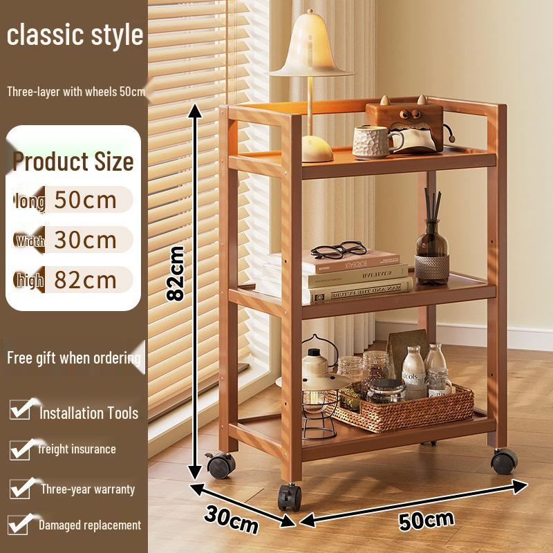 Többszintű mobil tárolóállvány: Álló, többfunkciós kocsi nappalihoz és háztartási cikkekhez.