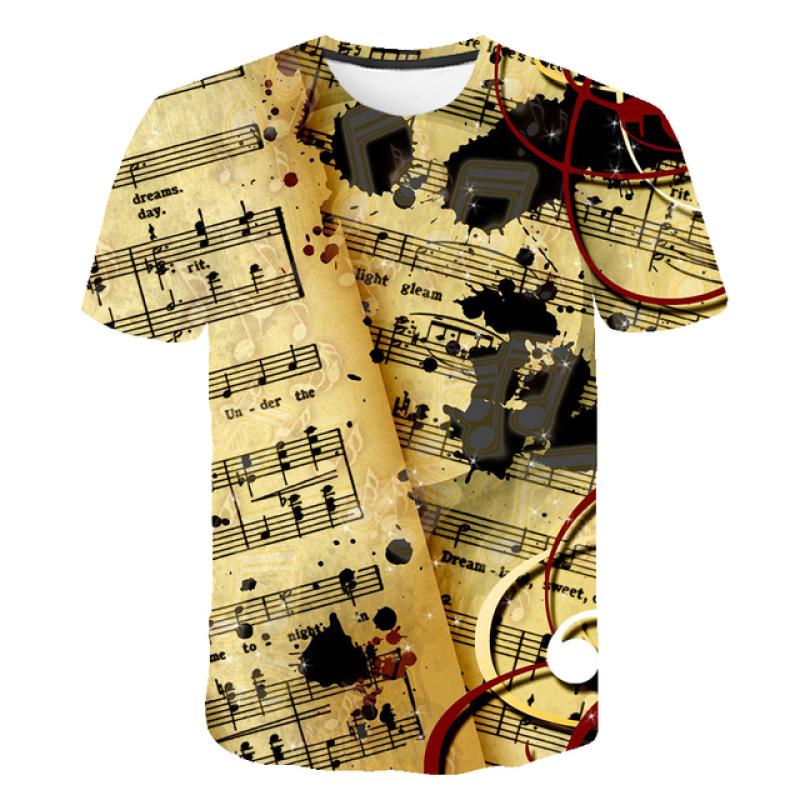 

Music Note 6M-14T Дитячий одяг Футболки для дівчаток Хлопчики Короткі рукави Повсякденні футболки Одяг Дитяча мода з мультфільмів Футболки 160