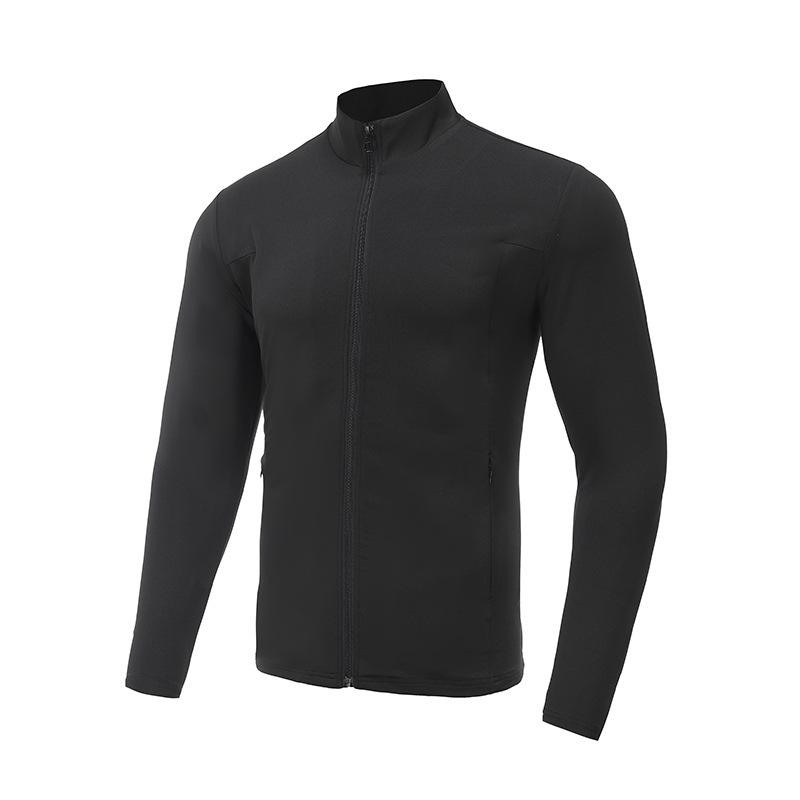 Windproof Quick-Dry Long Sleeve Running Jacket - Men's Thin Stand Collar Sports Cardigan for Spring & Autumn Outdoor Training