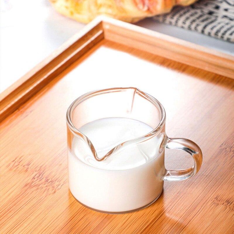 100ml Multifunkční kuchyňská odměrka s uchem skleněná odměrka s dvojitým hrdlem džbánek na mléko kávové potřeby čirá