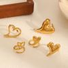 Heart Pendant Adjustable Stainless Steel Ring For Women Gift Accessory