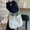 Large Capacity Women Handbag Solid Color Student Shoulder Bags Portable Canvas Tote Bag Outdoor