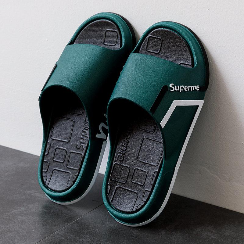 

Мужские тапочки, летняя трендовая одежда для улицы, домашние нескользящие сандалии с мягкой подошвой для пары и ванной комнаты