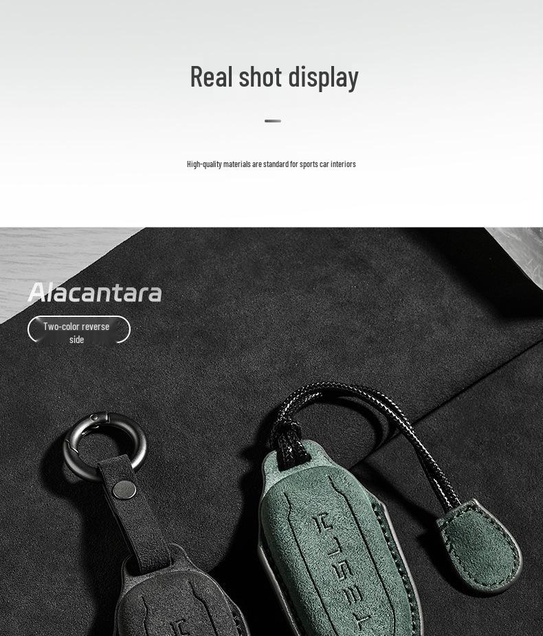 Suede Full Wrap Key Cover for Tesla Model Y/3/Model X