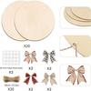 20Pack Wood Circles for Crafts,12 Inch Blank Round Door Signs with 8 Pcs Decoration Bows and 20 Pcs Ropes,for Decoration