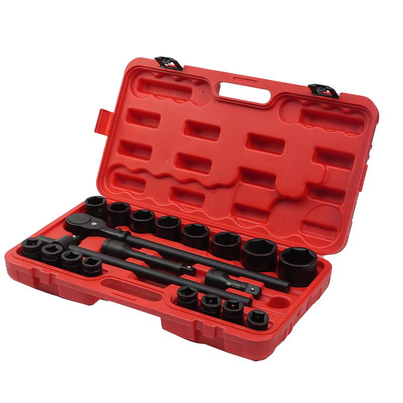21-Piece Heavy Duty 3/4" Air Impact Hex Socket & Wrench Set for Auto Repair