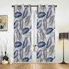 Niebiesko-szara tekstura liści Nowoczesne zasłony okienne do salonu sypialni zasłona obróbka kuchni rolety draperie