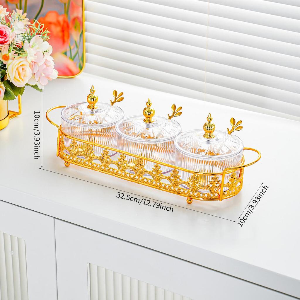 Multi-Functional Snack and Candy Plate with Spoon, Perfect for Living Room Coffee Tables - Ideal for Fruit, Dried Fruit, and Tea Snacks.