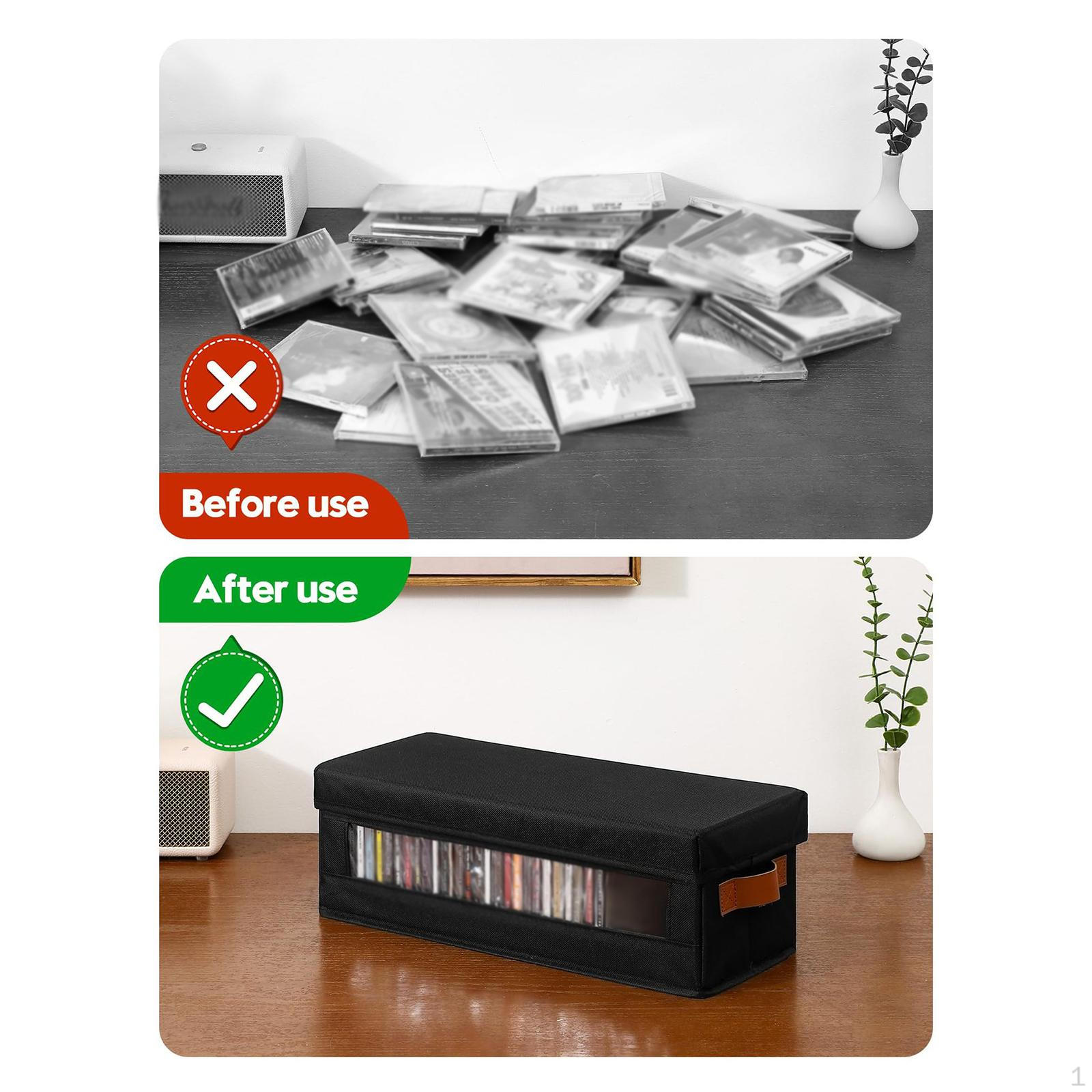 

CD Storage Box,Movie Shelf Organizer,Practical Foldable Case Holder Disc for Video Game