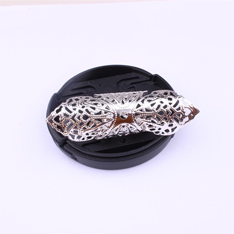 5Pcs Flower Pattern Adjustable Gold Metal Hair Tube Beads Rings Cuffs Hair Accessories Dreadlocks Cuff Clip Hair Jewelry