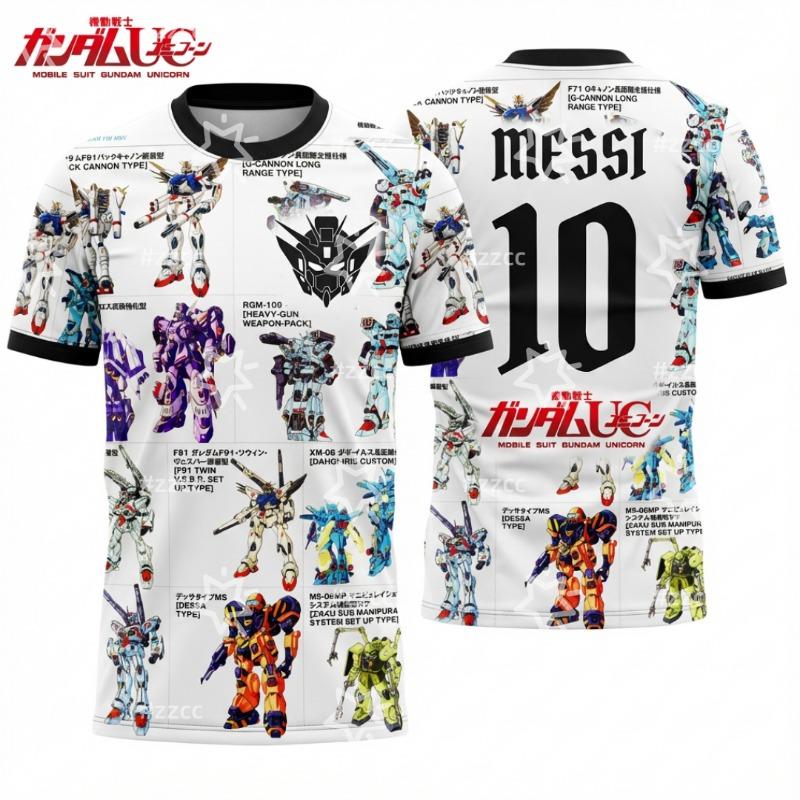 

2026 Gundam Anime Graphic T-shirt Football jersey Sports Men s T-Shirt Children s Clothing Tee Top Y2k Woman XXS