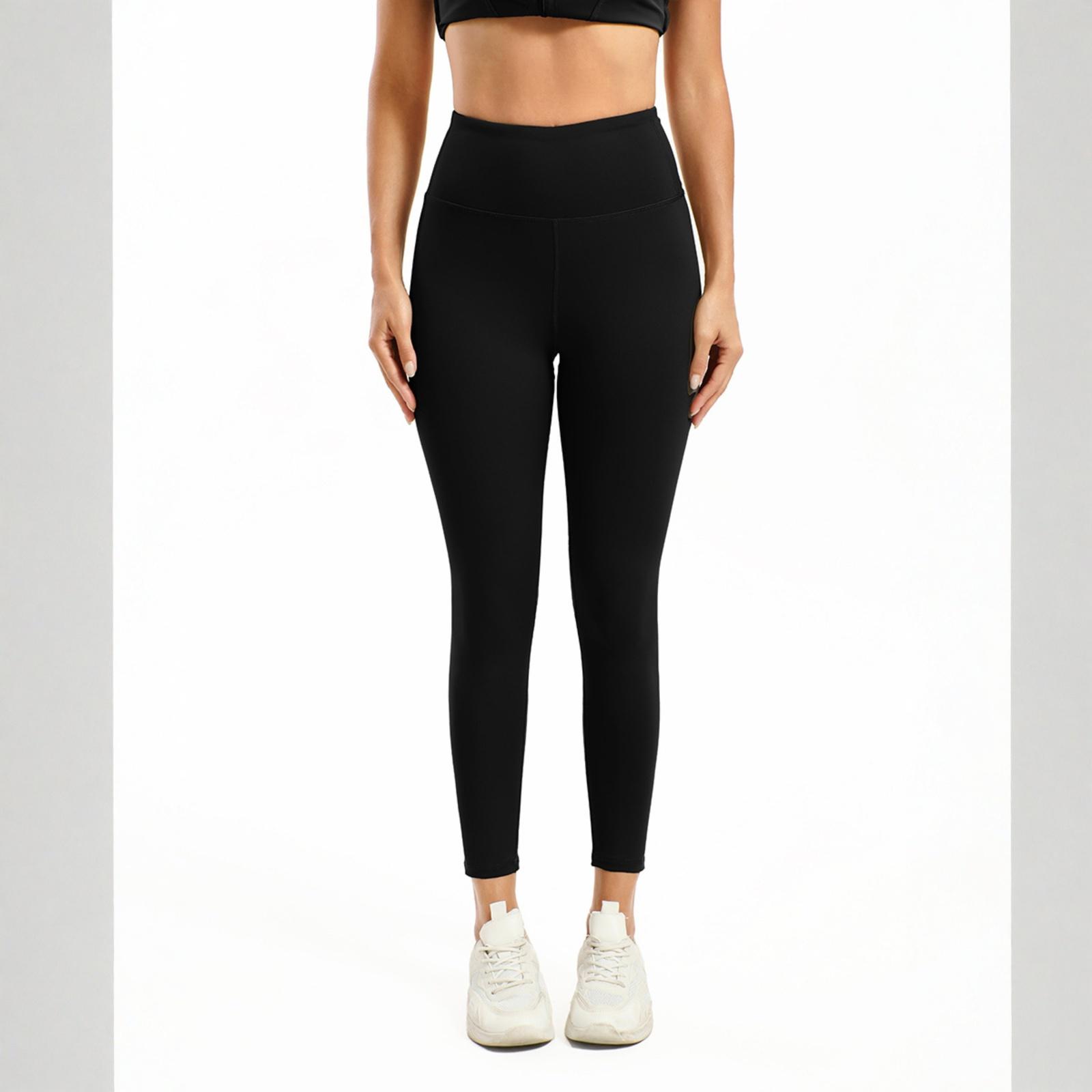 

Women s -Color High-Waisted 3/4-Length Leggings — Butt-Lifting Fitness, Dance, And Sports Wear L чёрный