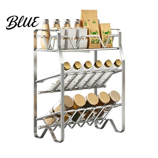 Countertop Spice Rack Stainless Steel Rack 2/3/4 Tier Condiment Organizer for Kitchen Counter Countertop Multi-purpose Multi-Layer Seasoning Bottle