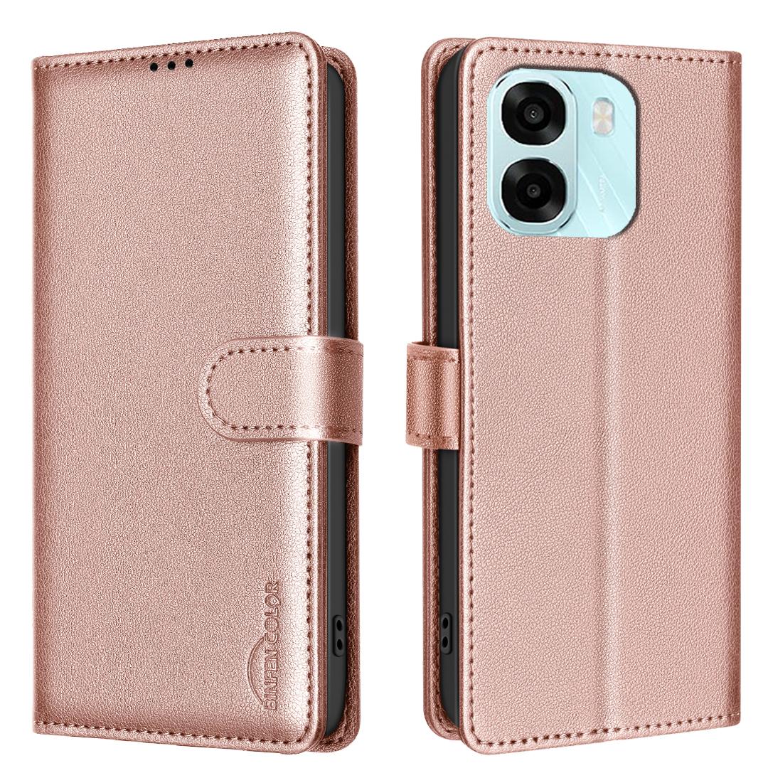 For Oppo A6x 5G/Oppo A6x 4G/Oppo A6 5G Leather Case BINFEN COLOR BF32 Wallet RFID Blocking Phone Cover