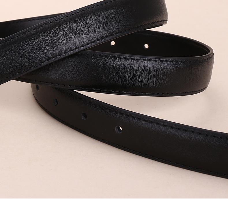 Women's Retro Slim Genuine Leather Belt, Versatile and Fashionable, for Dresses and Jeans, with Pin Buckle Decor.