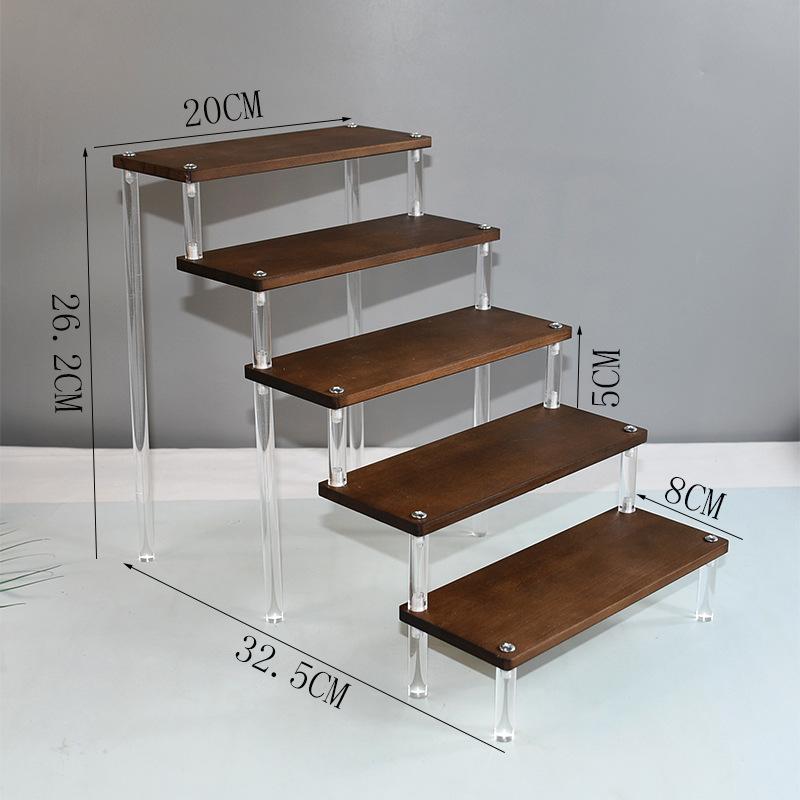 Acrylic Wooden Display Riser Stand for Funko POP Figures,Earring Ring Holder Cupcake Stand,Perfume Stand Organizer Display