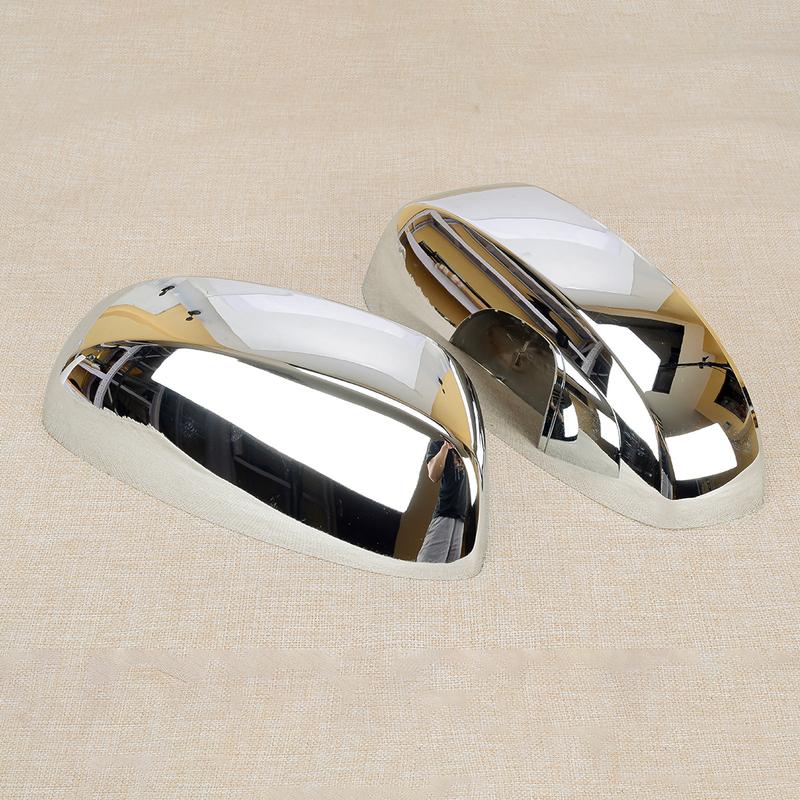 New 1 Pair Side Mirror Top Trim Cover Fit for Chevrolet Silverado Avalanche Tahoe GMC Sierra 1500 2007-2013 Chrome Style Plastic