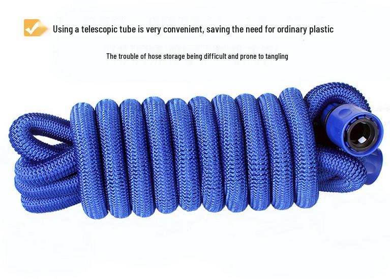 3x Telescopic High-Pressure Water Hose with 8-Function Nozzle for Car Wash and Garden Watering