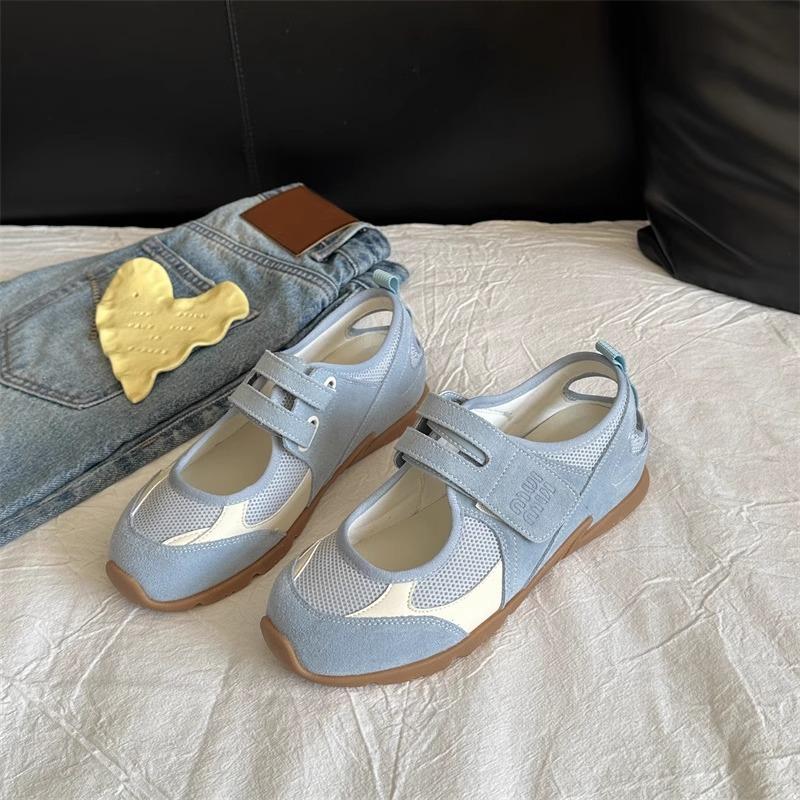 2025 Summer New Korean Version of Color Matching German Training Shoes Women's Soft Sole Breathable Sports Light Casual Mary Jane Single Shoes