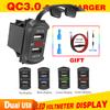 Ładowarka samochodowa 12/24 V Dual USB QC3.0 4,2 A Wyświetlacz napięcia Z okablowaniem Wodoodporne porty Ładowarka samochodowa Adapter do iPhone'a Xiaomi