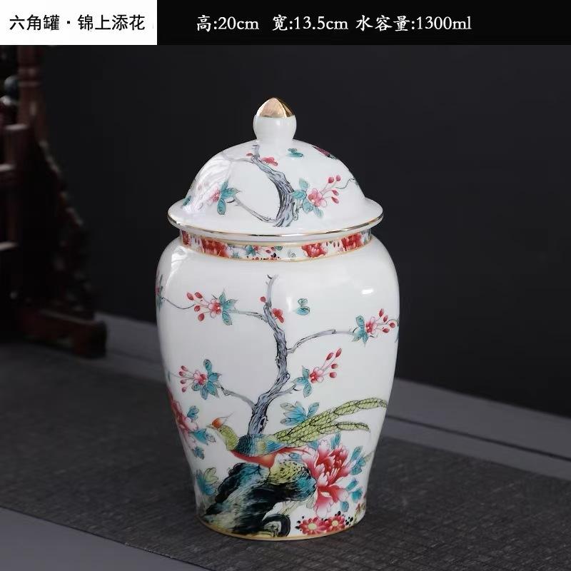 

Креативная винтажная банка для хранения из керамики с цветочным узором и изображением персонажа, домашняя, герметичная, влагонепроницаемая, для орехов, чая, декоративная банка, поделки для дома