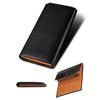 [Fabrizio] Wallet Men's Women's Long Bifold Genuine Leather Slim Large Capacity with Coin Purse 21 Card Slots (Black) 19cm X 9.5cm X 1.5cm