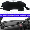 Car Dashboard Cover Dash Mat Anti-Sun For Honda Civic 2016 2017 2018
