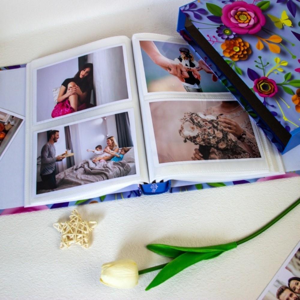 6 Inch 200 Pockets Photo Album Laminated Large Capacity Slip-in Picture Albums Insert Pocket Scrapbook Album Photo Collection
