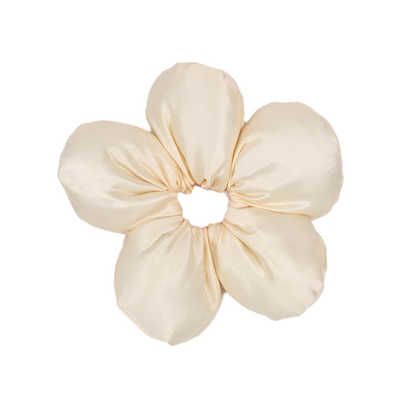 Trendy Oversized Blue Flower Scrunchie Headdress Women Girls Design Rubber Elastic Hair Band Vacation Hair Accessories