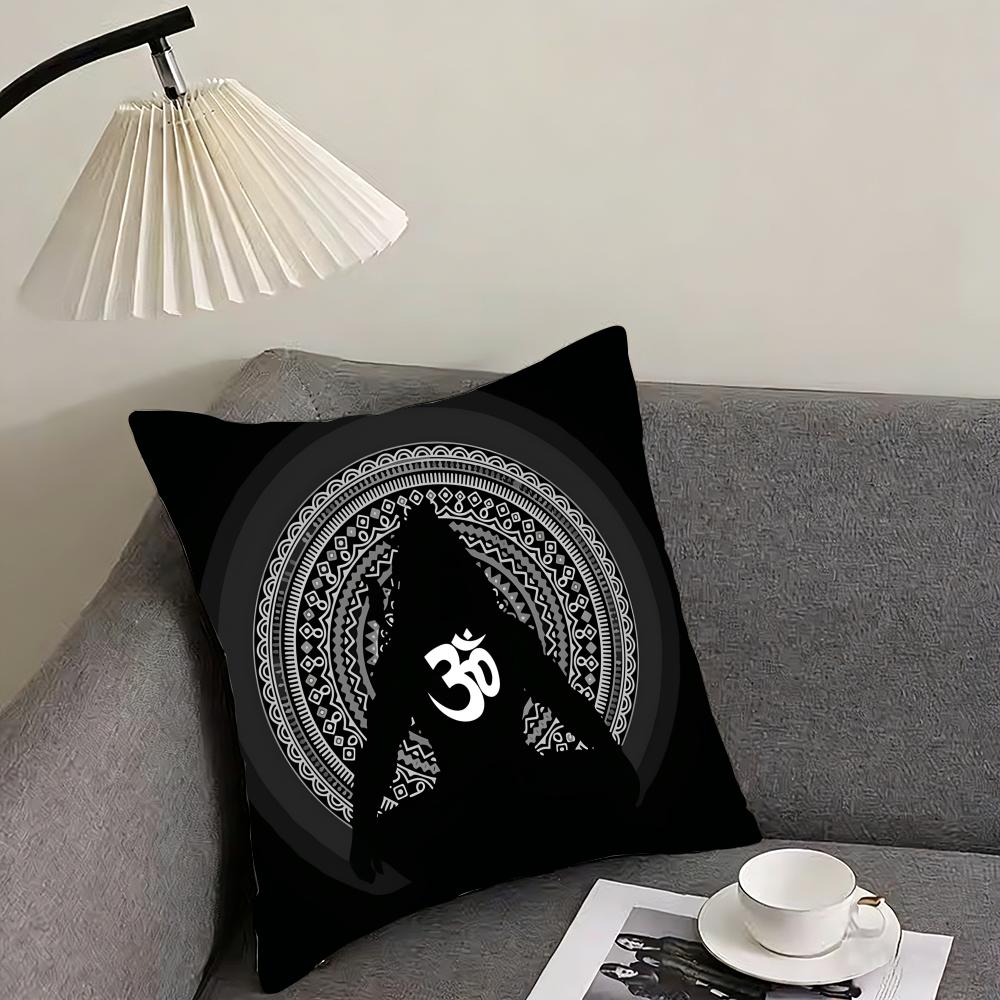 Lord Shiva Hindu God Buddha Cushion Cover Reversible Plush Pillow Cover – For car, sofa, bedroom, perfect as a gift.