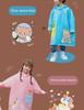 Kids' Waterproof EVA Raincoat with Large Brim and Backpack Space for Boys and Girls