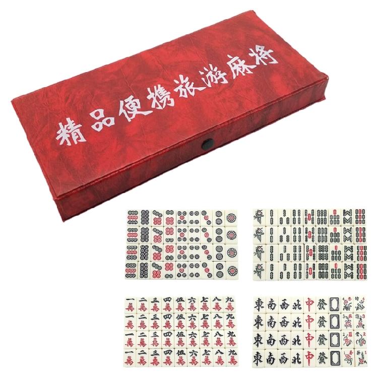 Cestovní sada Mahjong s kompaktním pouzdrem 4 organizéry na dlaždice Cestovní sada Ideální pro stísněné prostory Venkovní dobrodružství